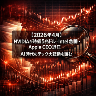 【2026年4月】NVIDIAが時価5兆ドル・Intel急騰・Apple CEO退任｜AI時代のテック大転換を読む