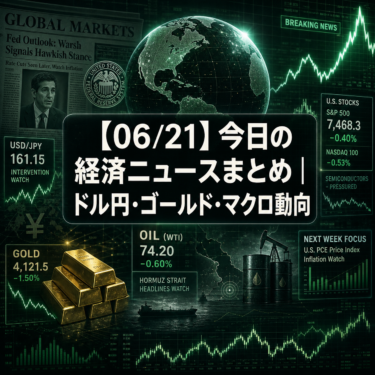 【06/21】今日の経済ニュースまとめ|ドル円・ゴールド・マクロ動向
