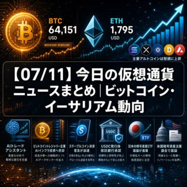 【07/11】今日の仮想通貨ニュースまとめ|ビットコイン・イーサリアム動向