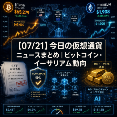 【07/21】今日の仮想通貨ニュースまとめ｜ビットコイン・イーサリアム動向