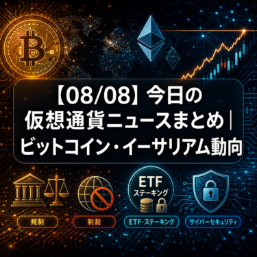 【08/08】今日の仮想通貨ニュースまとめ｜ビットコイン・イーサリアム動向