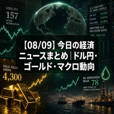 【08/09】今日の経済ニュースまとめ｜ドル円・ゴールド・マクロ動向