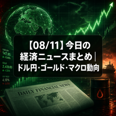 【08/11】今日の経済ニュースまとめ|ドル円・ゴールド・マクロ動向