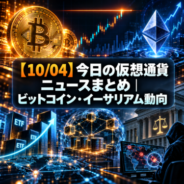 【10/04】今日の仮想通貨ニュースまとめ|ビットコイン・イーサリアム動向