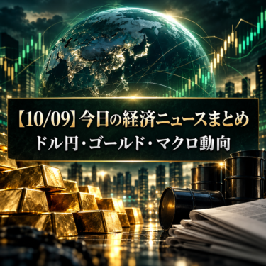 【10/09】今日の経済ニュースまとめ|ドル円・ゴールド・マクロ動向